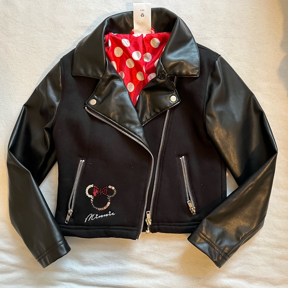 Disney girls leather jacket Minnie Mouse size 5/6